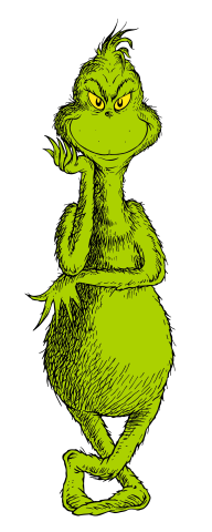 image of the original Grinch from Dr. Seuss' "How the Grinch Stole Christmas"