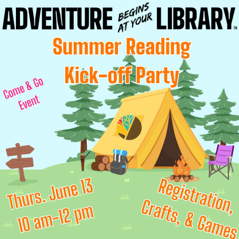 Dumas Library Summer Reading Kick Off Event Thursday, June 13, from 10 AM-12 PM. 